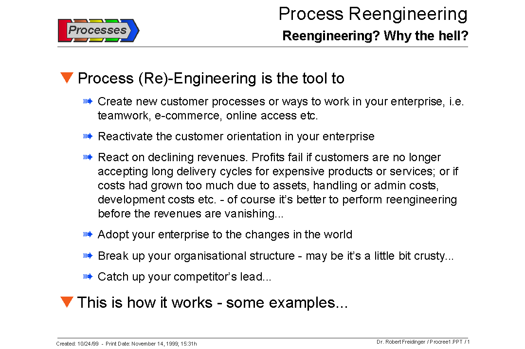 Reengineering? Why? When?